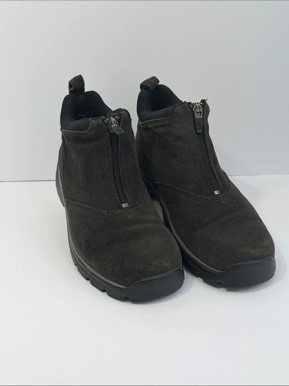 Teva Women's Dark Brown Suede Front-Zip Ankle Booties